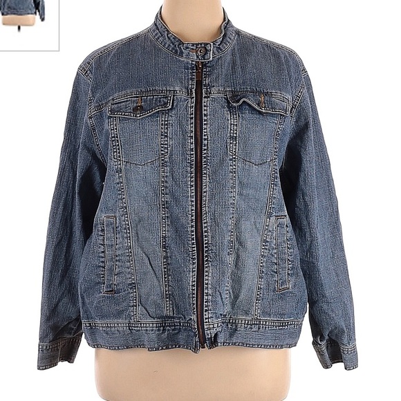 Vintage Star Blue Denim Moto Jacket - Picture 1 of 2